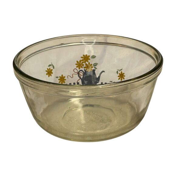 Anchor Hocking Clear Floral Print Glass Round Mixing Bowl 1. Qt for Kitchen - Picture 4 of 8